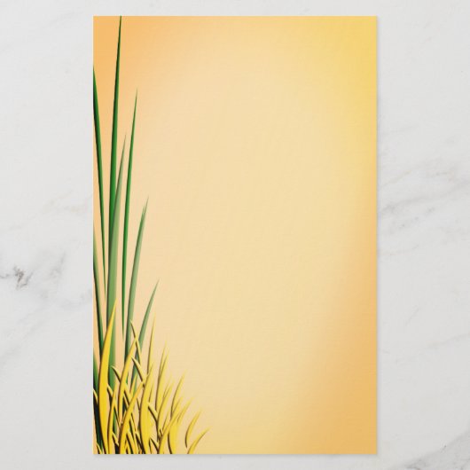 草カラフル縁ど名前をカスタムする 便箋 (裏面)