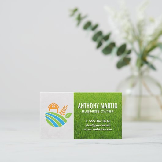 草ナチュラル |ファームハウスアイコン 名刺 (スタンド正面)
