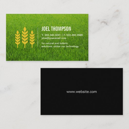 草ナチュラル | 小麦アイコン 名刺 (正面/裏面)