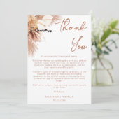 草モダン素朴ボヘミアンテラコタ結婚ズ サンキューカード (スタンド正面)