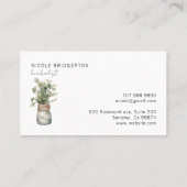 草モダン草のつる水色 名刺 (裏面)