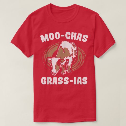 草モー牧場農家農業動物牛 Tシャツ (デザイン正面)