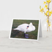 草上の白鳥 カード (黄色い花)