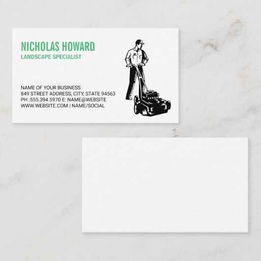 草刈り人 | 芝刈機 名刺 (正面/裏面)