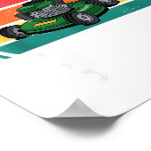 草刈り呼ばれてる、刈らなきゃ、面白い芝刈り機の幼児 ポスター (角)