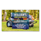 (草刈り業)芝生気に及び造園 | モーア マグネット名刺 (正面)