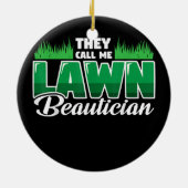 草刈り用おもしろいローンビールパパ造園芝 セラミックオーナメント (裏面)