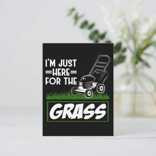 草刈り用芝気におもしろい刈機 ポストカード (スタンド正面)