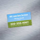 草刈り芝生気にグリーンフィールドグラスブルースカイ マグネット名刺 (インサイチュ)