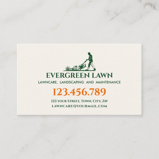草刈り芝生気に草造園サービスグリーン 名刺 (正面)
