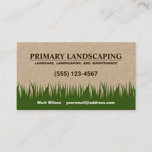 草刈り芝生気に 名刺 (正面)