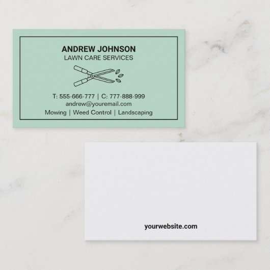 草刈り道具ヘッジシアーズローン気に名刺 名刺 (正面/裏面)