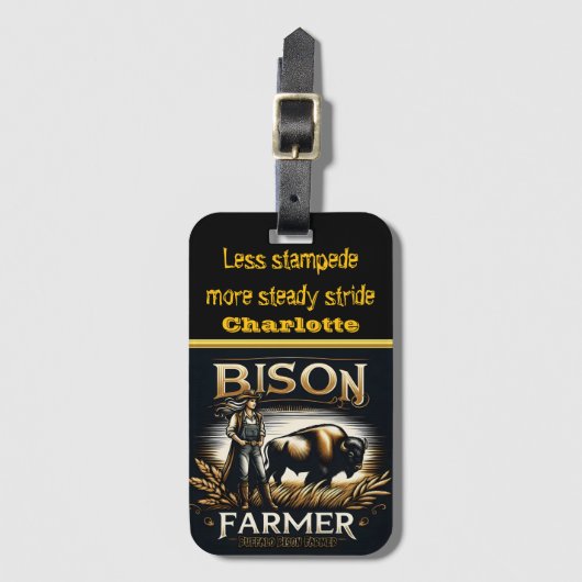 草原でバイソンになる農家|過去記事 ラゲッジタグ (正面縦)