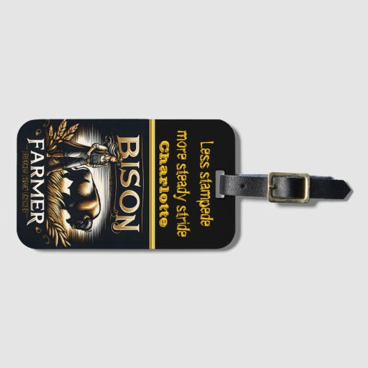 草原でバイソンになる農家|過去記事 ラゲッジタグ (正面横)