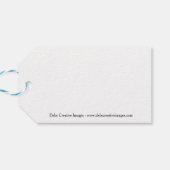 草原で飛行している短い耳のフクロウ ギフトタグ (裏面横)