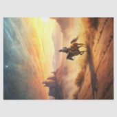 草原で馬に乗る西のカウボーイ 薄葉紙 (正面)