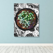 草原にヒナギクが咲いている。抽象芸術枠 キャンバスプリント (インサイチュ (ウッドフロア))