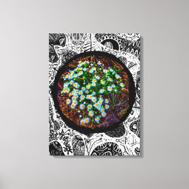 草原にヒナギクが咲いている。抽象芸術枠 キャンバスプリント