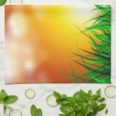 草原に広がる美しい日の出 キッチンタオル (折り畳み)