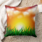 草原に広がる美しい日の出 クッション (ブランケット)