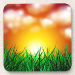 草原に広がる美しい日の出 コースター