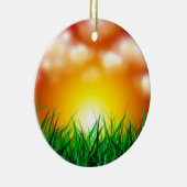 草原に広がる美しい日の出 セラミックオーナメント (右)