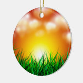 草原に広がる美しい日の出 セラミックオーナメント (左)