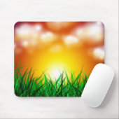 草原に広がる美しい日の出 マウスパッド (マウス)