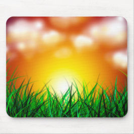草原に広がる美しい日の出 マウスパッド