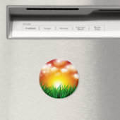 草原に広がる美しい日の出 マグネット (インサイチュ (食洗機))