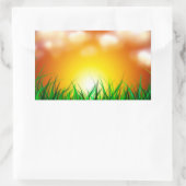 草原に広がる美しい日の出 長方形シール (バッグ)
