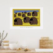 草原に毛深い ポスター (キッチン)