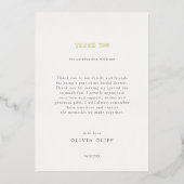 草原に花が咲く ブライダルシャワーの感謝を伝えるカード 箔招待状 (裏面)