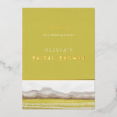 草原に花が咲く ブライダルシャワーの感謝カード 箔招待状 (正面)