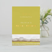 草原に花が咲く ブライダルシャワーの感謝カード 箔招待状 (立ち正面)