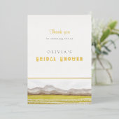 草原に花が咲く ブライダルシャワーの感謝カード 箔招待状 (立ち正面)