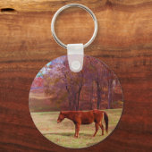 草原に茶色の馬 キーホルダー (正面)