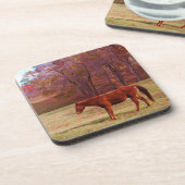 草原に茶色の馬 コースター (左側)