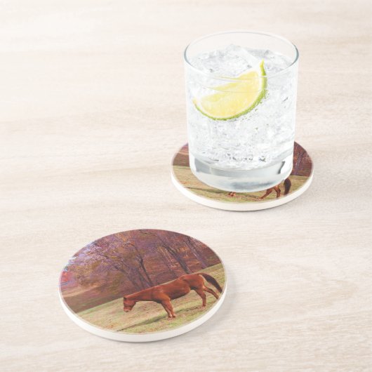 草原に茶色の馬 コースター (側面)