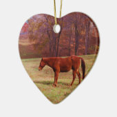 草原に茶色の馬 セラミックオーナメント (左)