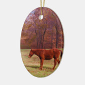 草原に茶色の馬 セラミックオーナメント (左)
