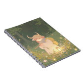 草原に角を持つエーテル系アニメお洒落ガール ノートブック (右側)