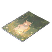 草原に角を持つエーテル系アニメお洒落ガール ノートブック (左側)