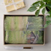 草原に集まった木と石のキャビン 薄葉紙 (ギフト)