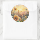 草原のひまわり ラウンドシール (バッグ)