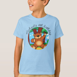 草原のクマの子供の誕生日用庭サイン Tシャツ