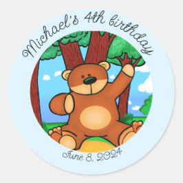 草原のクマの誕生日 ラウンドシール