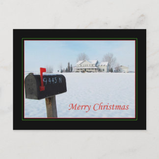 草原のクリスマスの大きい家 シーズンポストカード