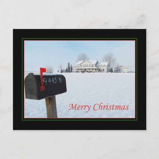 草原のクリスマスの大きい家 シーズンポストカード (正面)