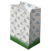 草原のゴルフバッグ誕生日 ミディアムペーパーバッグ (裏面アングル)